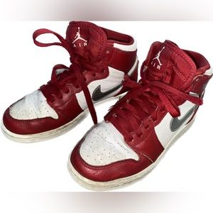 Jordan 1 Retro Mid Silver Medal Boys